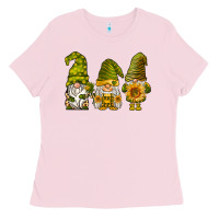 Bubblegum Pink sunflower gnomies Ladies Tee - BarkalooDesign