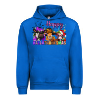 Cobalt happy hallothanksmas cows  nancy Urban Hoodie - NancyCooperArtShop