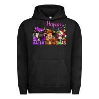 Pigment Black happy hallothanksmas cows  nancy Urban Hoodie - NancyCooperArtShop