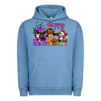 Pigment Pebble Blue happy hallothanksmas cows  nancy Urban Hoodie - NancyCooperArtShop