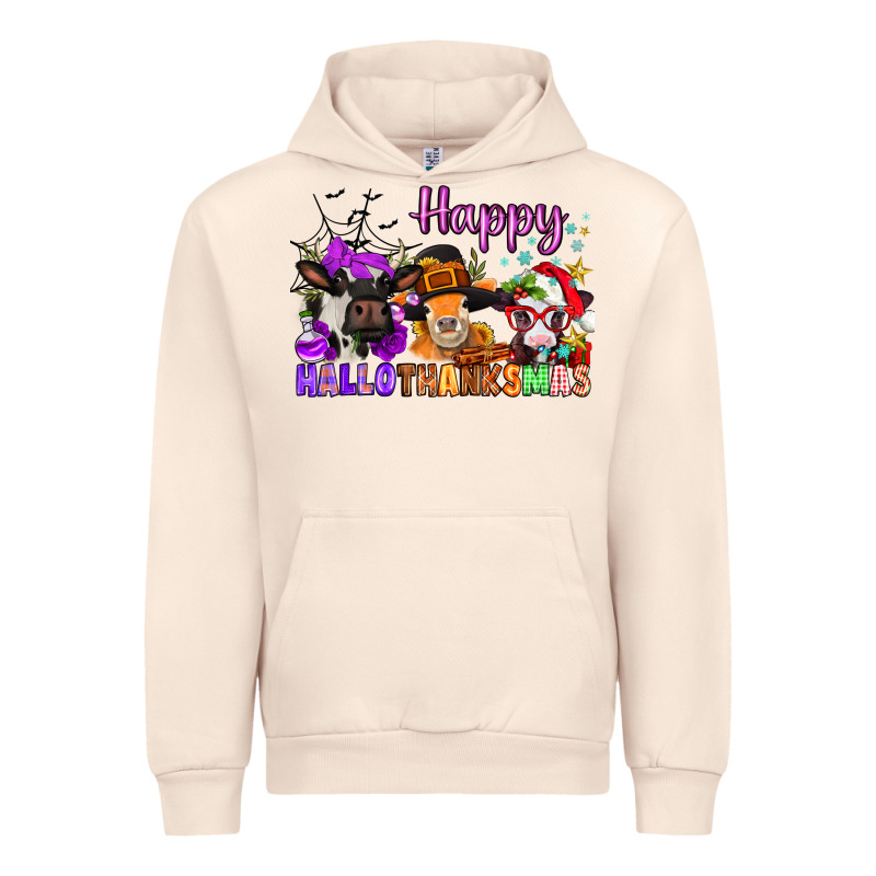 Happy Hallothanksmas Cows  Nancy Urban Hoodie by NancyCooperArtShop | Teevron