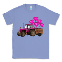 Colony Blue valentine's day pink tractor with pin heart balloons Classic Tee - RanaPortraitStore