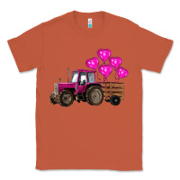 Copper valentine's day pink tractor with pin heart balloons Classic Tee - RanaPortraitStore