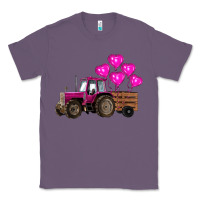 Lavender valentine's day pink tractor with pin heart balloons Classic Tee - RanaPortraitStore