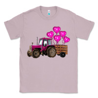 Lilac valentine's day pink tractor with pin heart balloons Classic Tee - RanaPortraitStore