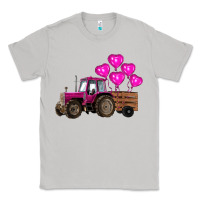 Moon Dust valentine's day pink tractor with pin heart balloons Classic Tee - RanaPortraitStore