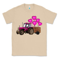 Mushroom valentine's day pink tractor with pin heart balloons Classic Tee - RanaPortraitStore