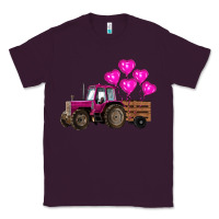 Plum valentine's day pink tractor with pin heart balloons Classic Tee - RanaPortraitStore
