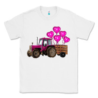 White valentine's day pink tractor with pin heart balloons Classic Tee - RanaPortraitStore