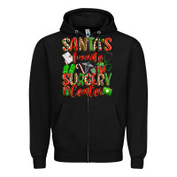 Black Santa's Favorite Surgery Center png sublimation de Zipper Hoodie - texasbilliewilder