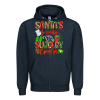 Navy Santa's Favorite Surgery Center png sublimation de Zipper Hoodie - texasbilliewilder