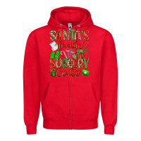 Red Santa's Favorite Surgery Center png sublimation de Zipper Hoodie - texasbilliewilder