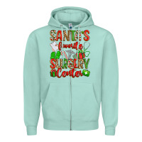 Seafoam Santa's Favorite Surgery Center png sublimation de Zipper Hoodie - texasbilliewilder