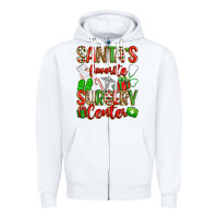 White Santa's Favorite Surgery Center png sublimation de Zipper Hoodie - texasbilliewilder