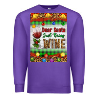 Purple Christmas Dear Santa Just Bring Wine Premium Sweatshirt - Artiststas