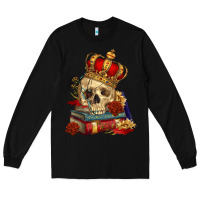 Black Skull With Crown Long Sleeve Tee - RanaPortraitStore