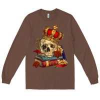 Chestnut Skull With Crown Long Sleeve Tee - RanaPortraitStore
