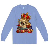 Colony Blue Skull With Crown Long Sleeve Tee - RanaPortraitStore