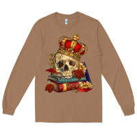 Toasted Coconut Skull With Crown Long Sleeve Tee - RanaPortraitStore