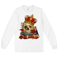 White Skull With Crown Long Sleeve Tee - RanaPortraitStore