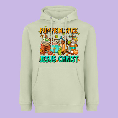 Pumpkin Spıce Jesus Christ Coffee Cups Heavyweight Hoodie Designed By Adodesignshop