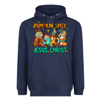 Navy pumpkin spıce jesus christ coffee cups Heavyweight Hoodie - AdoDesignShop