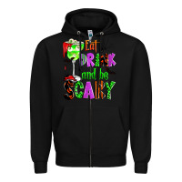 Black eat drink and be scary Zipper Hoodie - Zillion Design Studio
