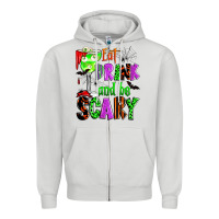 Dove Grey eat drink and be scary Zipper Hoodie - Zillion Design Studio