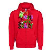 Red eat drink and be scary Zipper Hoodie - Zillion Design Studio