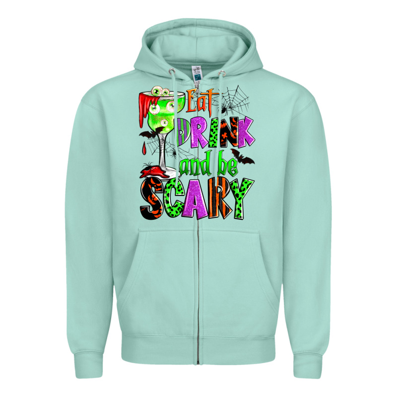 Eat Drink And Be Scary Zipper Hoodie by Zillion Design Studio | Teevron