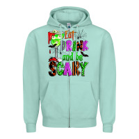 Seafoam eat drink and be scary Zipper Hoodie - Zillion Design Studio