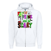White eat drink and be scary Zipper Hoodie - Zillion Design Studio