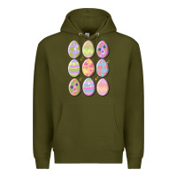Army Green vintage easter eggs Premium Hoodie - MaliasSmallBusiness