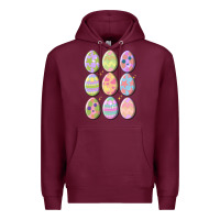 Burgundy vintage easter eggs Premium Hoodie - MaliasSmallBusiness
