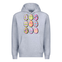 Heather Grey vintage easter eggs Premium Hoodie - MaliasSmallBusiness