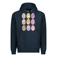 Navy vintage easter eggs Premium Hoodie - MaliasSmallBusiness