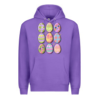 Purple vintage easter eggs Premium Hoodie - MaliasSmallBusiness