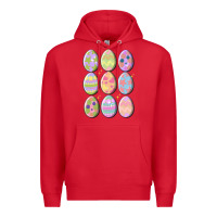 Red vintage easter eggs Premium Hoodie - MaliasSmallBusiness