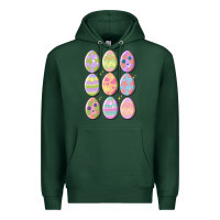 Sports Green vintage easter eggs Premium Hoodie - MaliasSmallBusiness