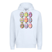 White vintage easter eggs Premium Hoodie - MaliasSmallBusiness