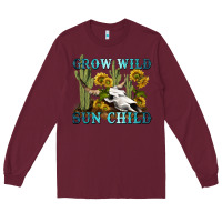 Burgundy grow wild sun child tbw Long Sleeve Tee - texasbilliewilder