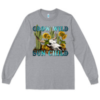 Heather Grey grow wild sun child tbw Long Sleeve Tee - texasbilliewilder
