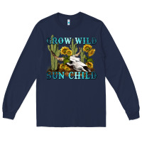 Navy grow wild sun child tbw Long Sleeve Tee - texasbilliewilder
