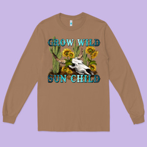 Grow Wild Sun Child Tbw Long Sleeve Tee Designed By Texasbilliewilder