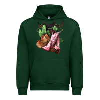 Forest Green cowgirl boots hat horns cactus Urban Hoodie - NancyCooperArtShop