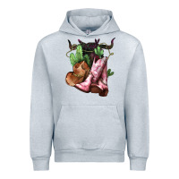 Heather Grey cowgirl boots hat horns cactus Urban Hoodie - NancyCooperArtShop