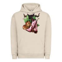 Pigment French Oak cowgirl boots hat horns cactus Urban Hoodie - NancyCooperArtShop