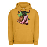 Pigment Peanut Butter cowgirl boots hat horns cactus Urban Hoodie - NancyCooperArtShop