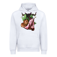 White cowgirl boots hat horns cactus Urban Hoodie - NancyCooperArtShop