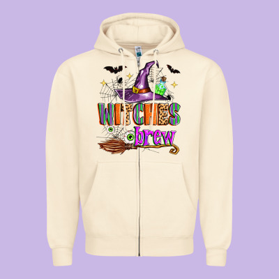 Witches Brew Zipper Hoodie Designed By Zillion Design Studio